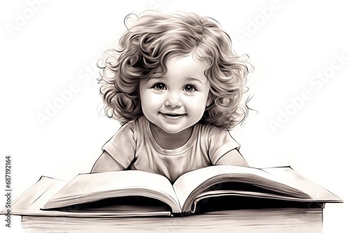 little child reading a book, early childhood development