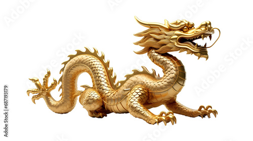 golden dragon statue © I LOVE PNG