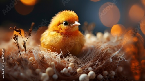 Small Newborn Chick Egg Yellow Bow, Background Image, Desktop Wallpaper Backgrounds, HD