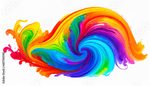 colorful paint swirl isolated on white background