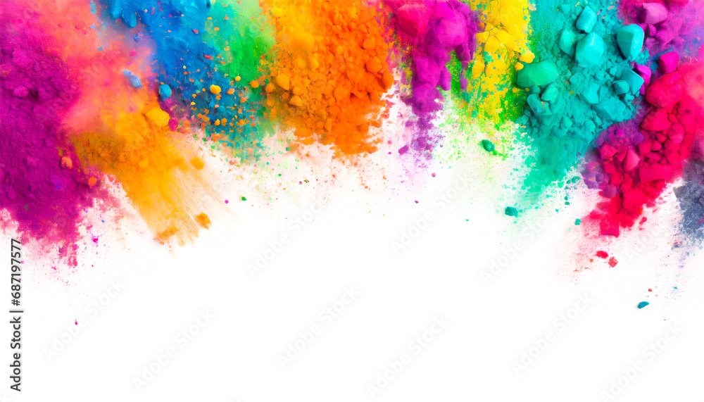 Colorful powder isolated on white background