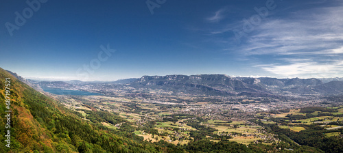 Chambery Valley landscape, Savoie, Auvergne-Rhone-Alpes, France photo