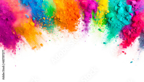 Colorful powder isolated on white background