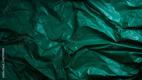 Green Garbage Bag Plastic Texture. Generative AI © Yuriy Maslov