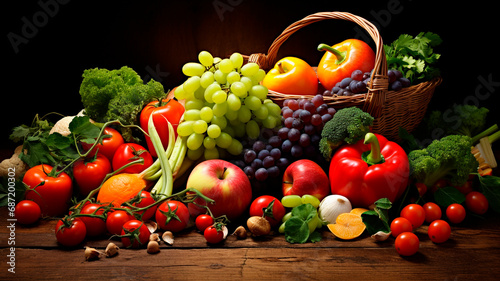 Healthy Eating: Secure fresh fruits, vegetables, salads and other healthy foods. Generative AI
