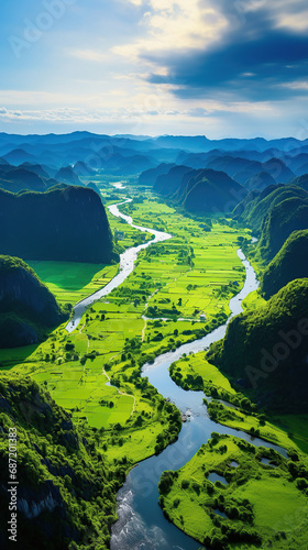 Aerial view of modern-day Ninh Binh province, showcasing its landscape.