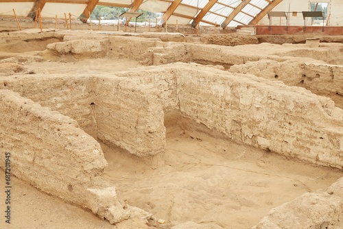The ancient Neoloithic city of Catal Hoyuk in Turkey, founded over 9000 years ago photo