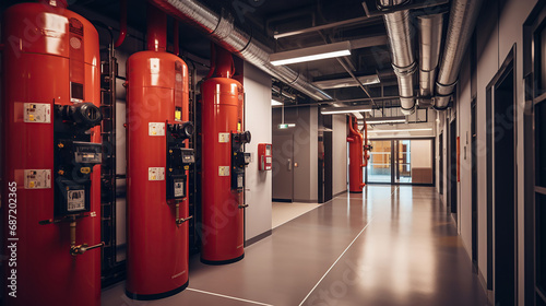 The building's fire protection system is designed to prevent fires and minimize their impact. © Santy Hong