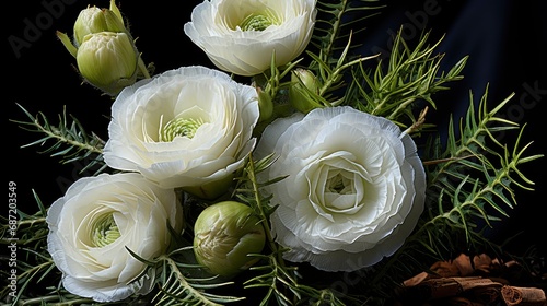 Close Bouquet Fresh White Eustoma, Background Image, Desktop Wallpaper Backgrounds, HD