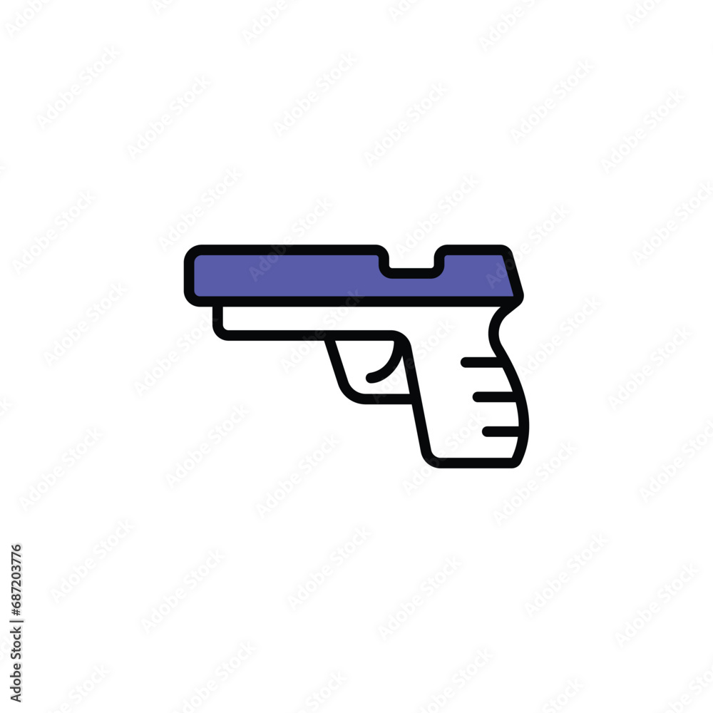 Pistol icon design with white background stock illustration Pistol icon design with white background stock illustration