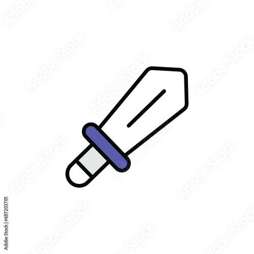 Sword icon design with white background stock illustration