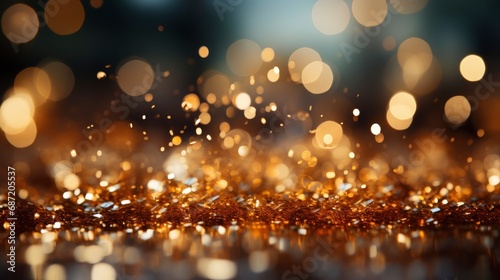 Bokeh Golden Glitter Texture Colorfull Blurred, Background Image, Desktop Wallpaper Backgrounds, HD