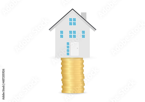 House Real Estate Property. Saving Money for House. House Loan or Mortgage Concept. 