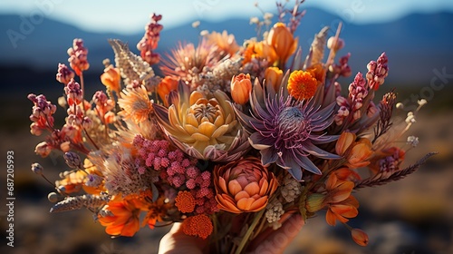 Bouquet Wild Flowers Male Hands Mountain, Background Image, Desktop Wallpaper Backgrounds, HD © ACE STEEL D