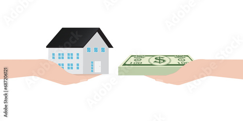 House Real Estate Property. Saving Money for House. House Loan or Mortgage Concept. 