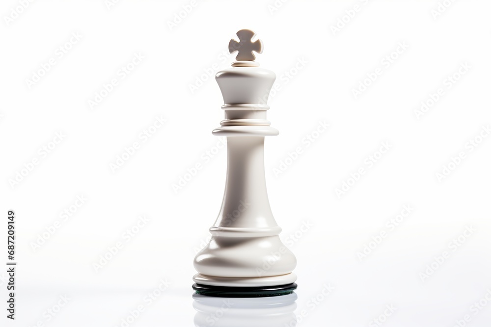Chess Piece White King Isolated on a White Background Chess Piece White King Isolated on a White Background