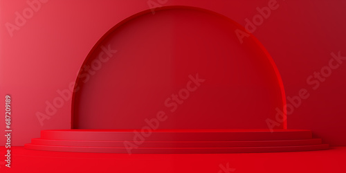 red luxury minimal 3d podiu...