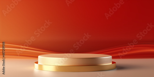 red luxury minimal 3d podiu...