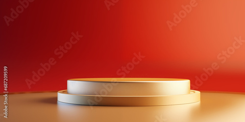 red luxury minimal 3d podiu...
