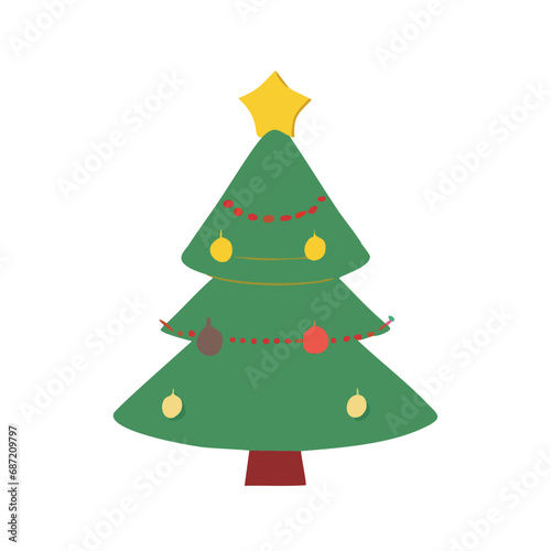 Wallpaper Mural christmas tree isolated on white Torontodigital.ca