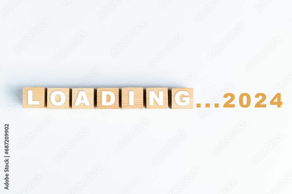 Calendar year changing from 2023 to 2024 concept, a business growth and development. Annual year loading to 2024. Calendar year changing from 2023 to 2024 concept, a business growth and development. Annual year loading to 2024.