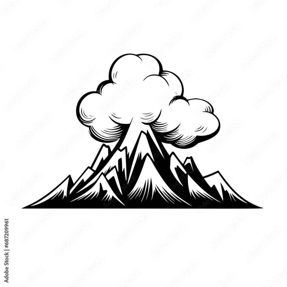 vulcano design illustration icon logo
