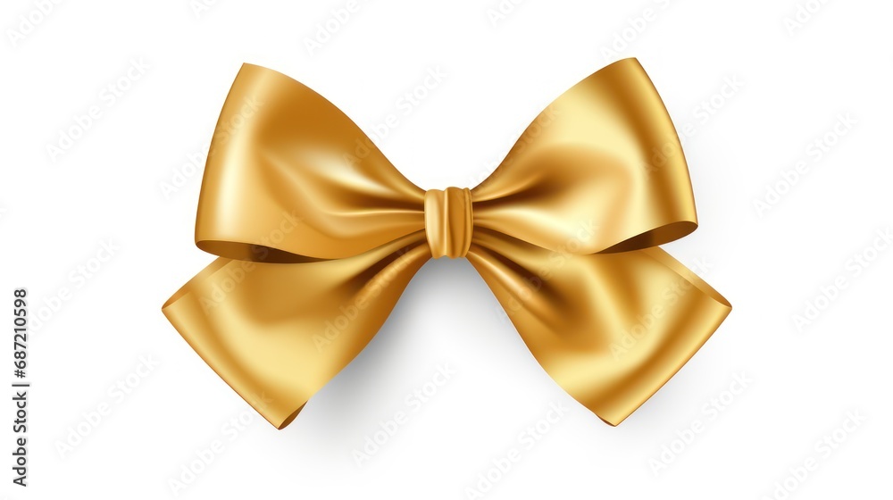 golden bow isolated on white background golden bow isolated on white background