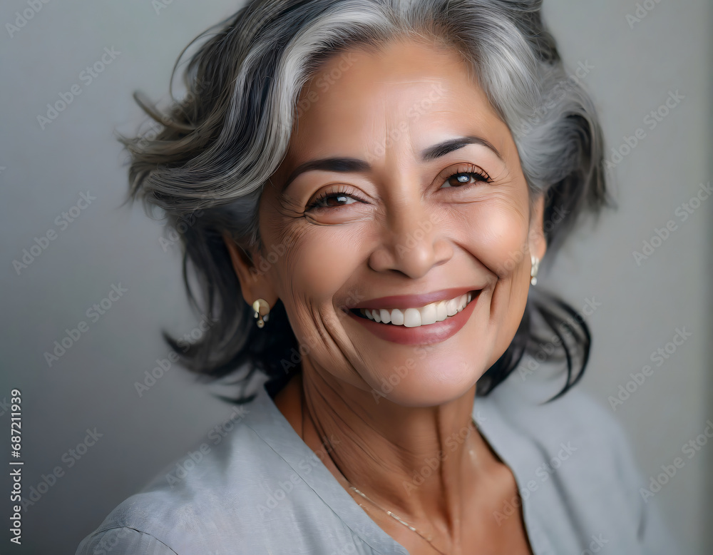 professional portrait of elderly woman smiling, retirement concept