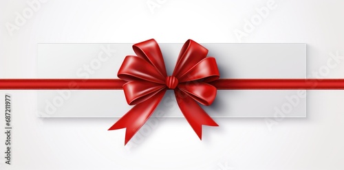 A white box with a red bow on it