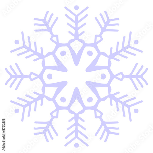 handdrawn illustration of snowflake on white background