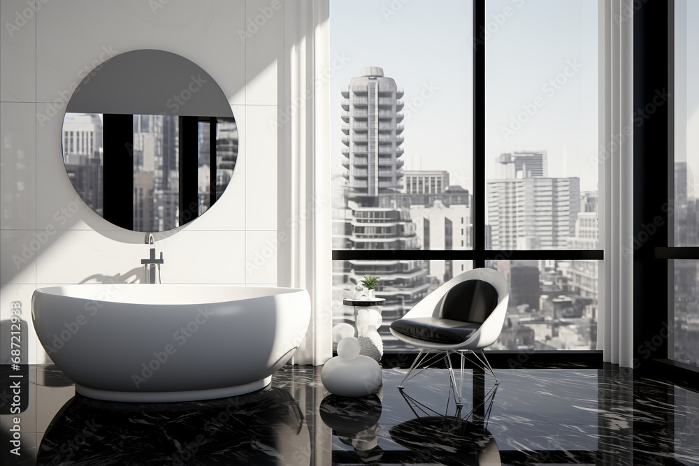 Naklejka premium modern minimalist interior of a modern bathroom