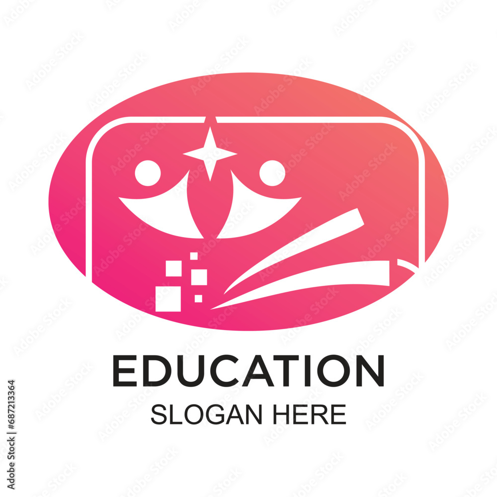 Obraz premium Education logo desgn simple concept Premium Vector