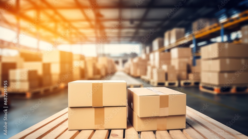 Goods ready to ship in warehouse background Goods ready to ship in warehouse background