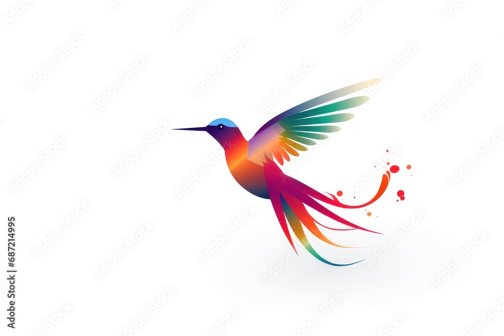 Hummingbird icon on white background - obrazy, fototapety, plakaty 