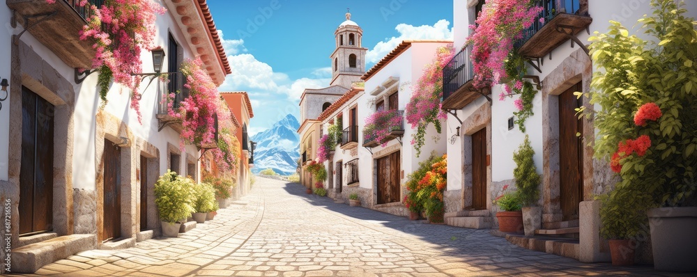 Amazing narrow spanish old street