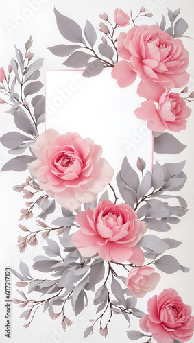 Beautiful Floral Card Design Colorful Blooming Flower Bouquet Background Art Design