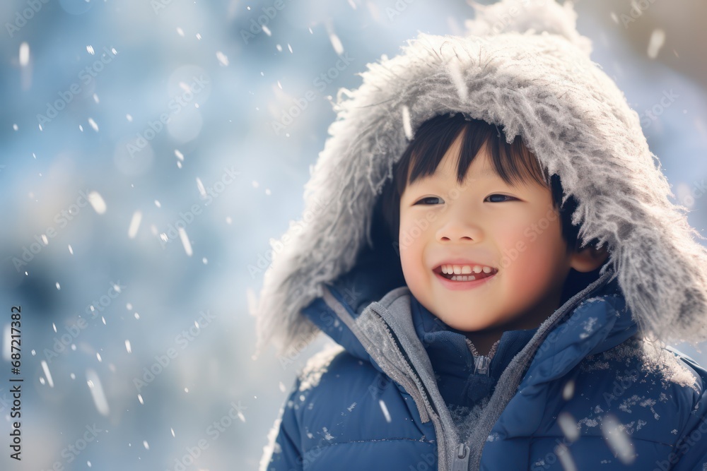 Little boy having fun in the snow. a child plays and has fun in the snowdrifts in winter. Little boy having fun in the snow. a child plays and has fun in the snowdrifts in winter.