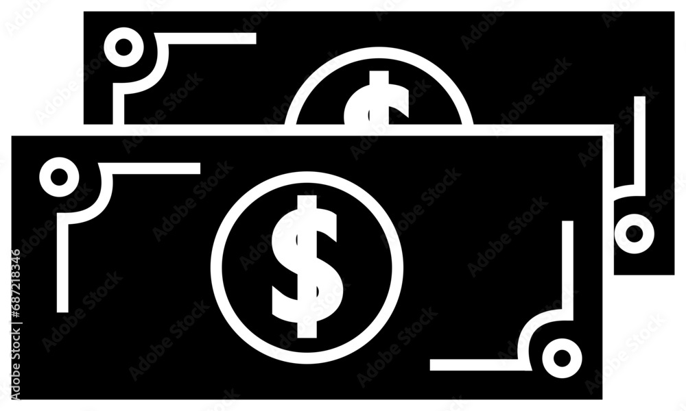 A stack of cash money or dollar