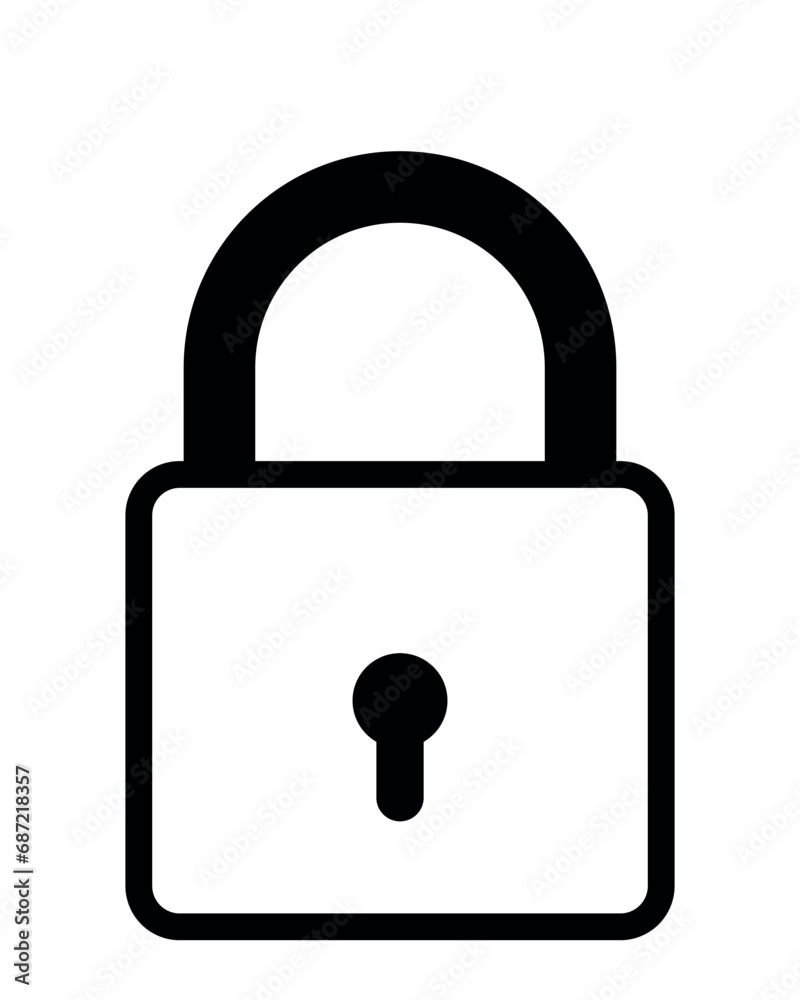 padlock, black and white vector illustration of locked lock padlock, black and white vector illustration of locked lock