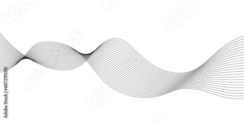 Abstract wavy grey stream element for design on transparent background isolated. Wavy white and grey lines background. Abstract business wave curve lines background.