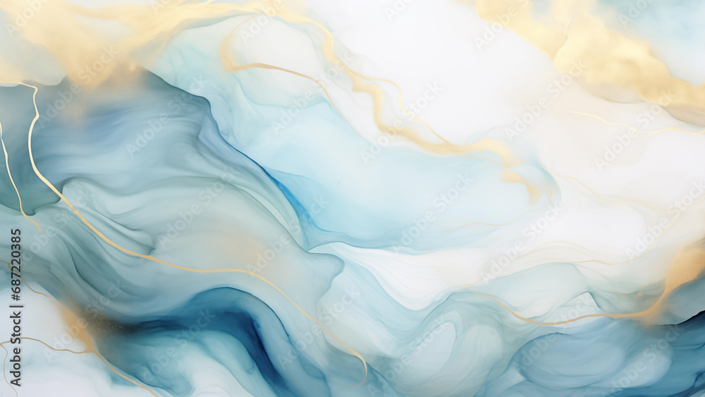 Abstract Blue Watercolor Art Illustration Design