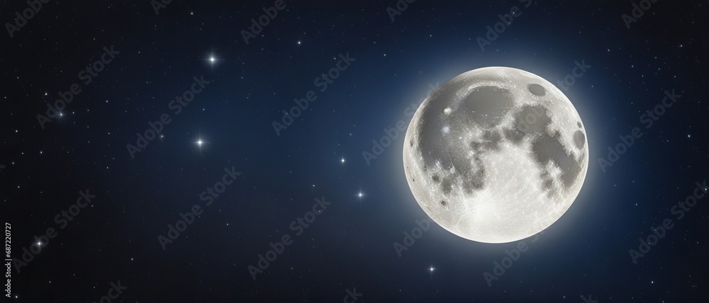 Full moon against a starry sky