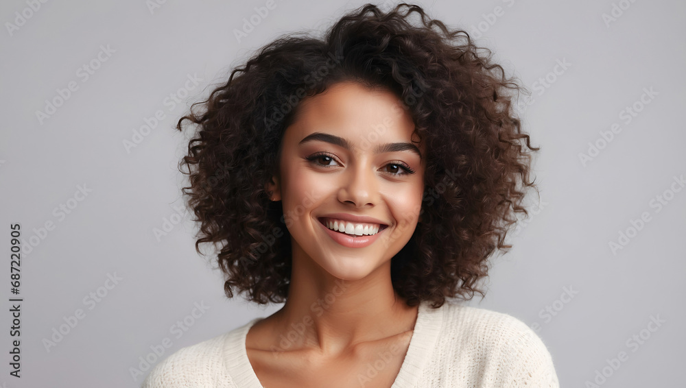 Curly Woman Portrait Digital Photography Professional Photo Shooting Background Design Curly Woman Portrait Digital Photography Professional Photo Shooting Background Design