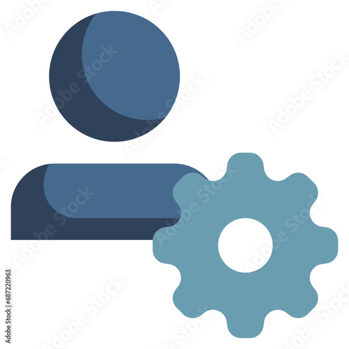 personal account setting cog gear wheel flat style