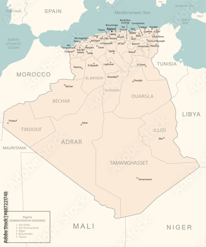 Algeria - detailed map with administrative divisions country.