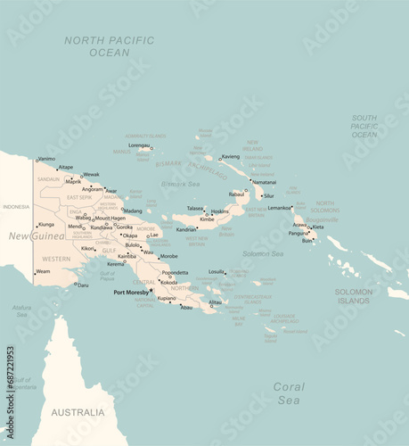 Papua New Guinea - detailed map with administrative divisions country.