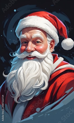 Santa Claus Christmas Portrait Digital Photography Xmas Background Card Design