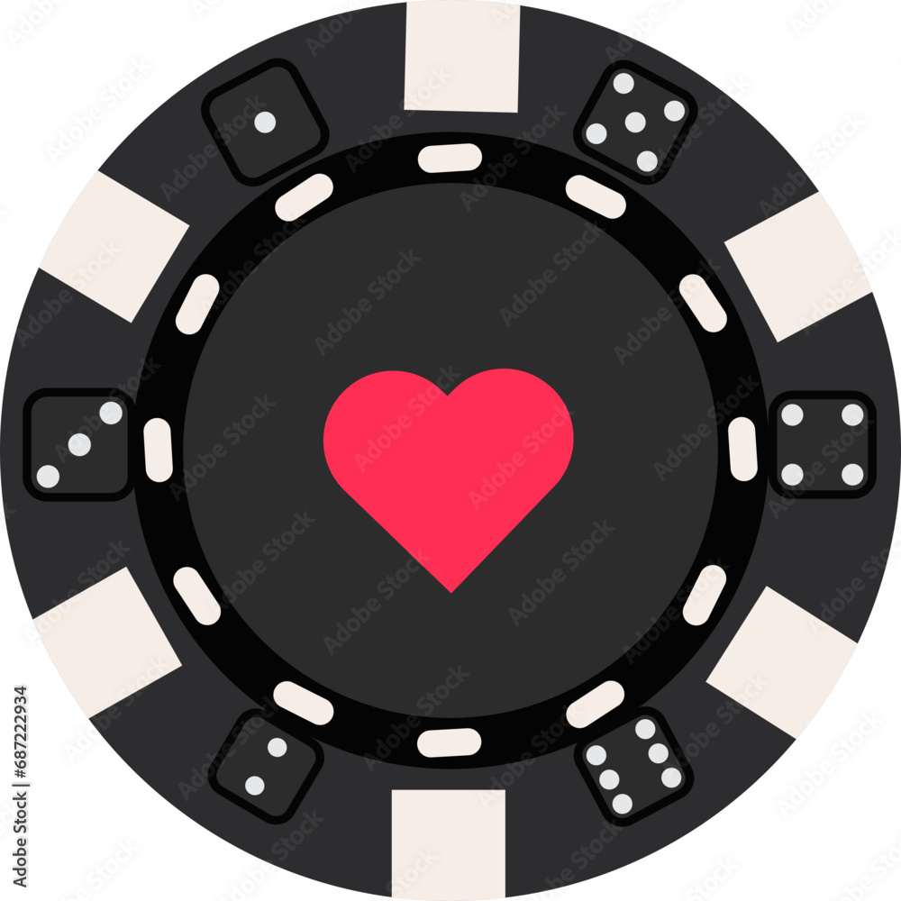 Naklejka premium casino chips love