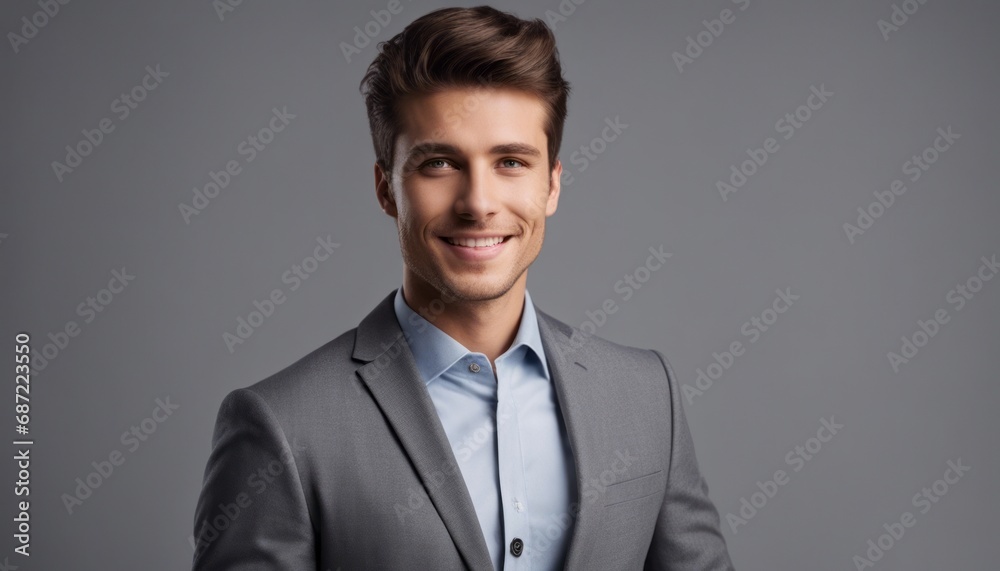 Happy young business man posing isolated over grey wall background.-topaz.jpeg, Happy young business man posing isolated over grey wall background Happy young business man posing isolated over grey wall background.-topaz.jpeg, Happy young business man posing isolated over grey wall background