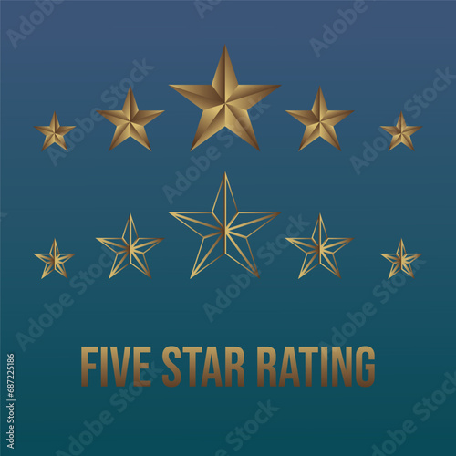 Five star rating golden gradient design templates